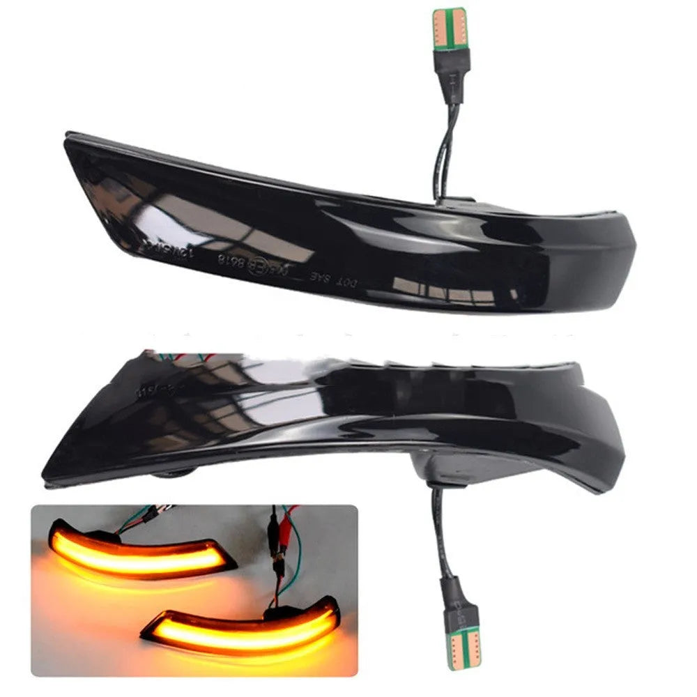 Ford Focus rearview mirror waterfall light in blue and yellow two-tone colours for 2008-2018 models