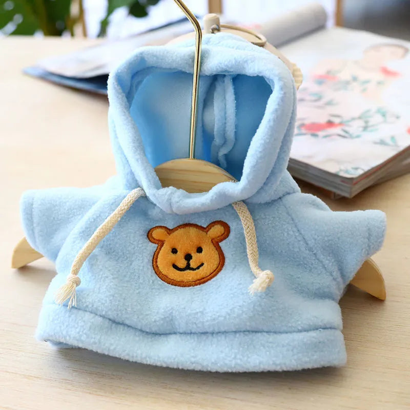 Blue hooded dog sweater for medium or large pets, showing soft cloth material and hood design.