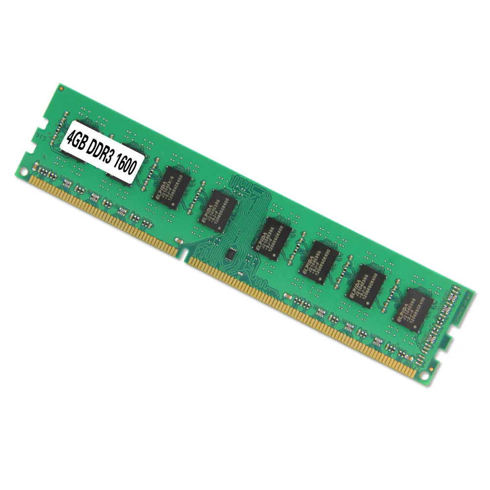4GB DDR3 1600 desktop memory module with 240-pin DIMM connector for AMD system compatibility
