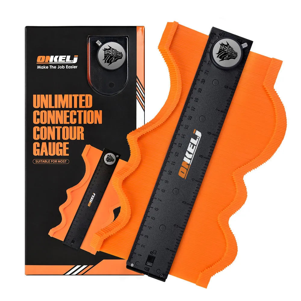 10-inch contour gauge with lock belt mechanism for infinite splicing profile measurement