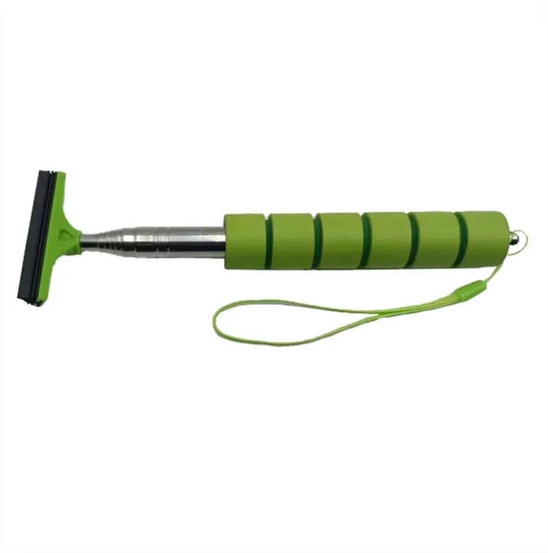 Retractable stainless steel car rearview mirror wiper in black, blue, green, orange, or pink colour options.