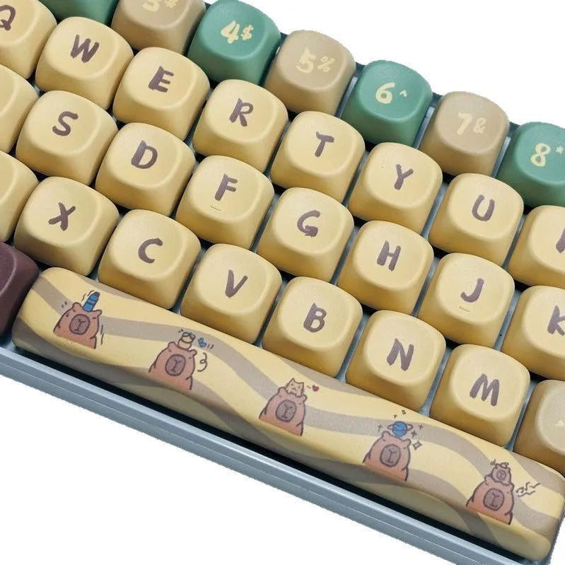Capabala mechanical keyboard keycaps set showing 130 ABS keycaps with MOA height profile design