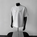Men's loose fit cotton short sleeve t-shirt with letter pattern in light grey colour