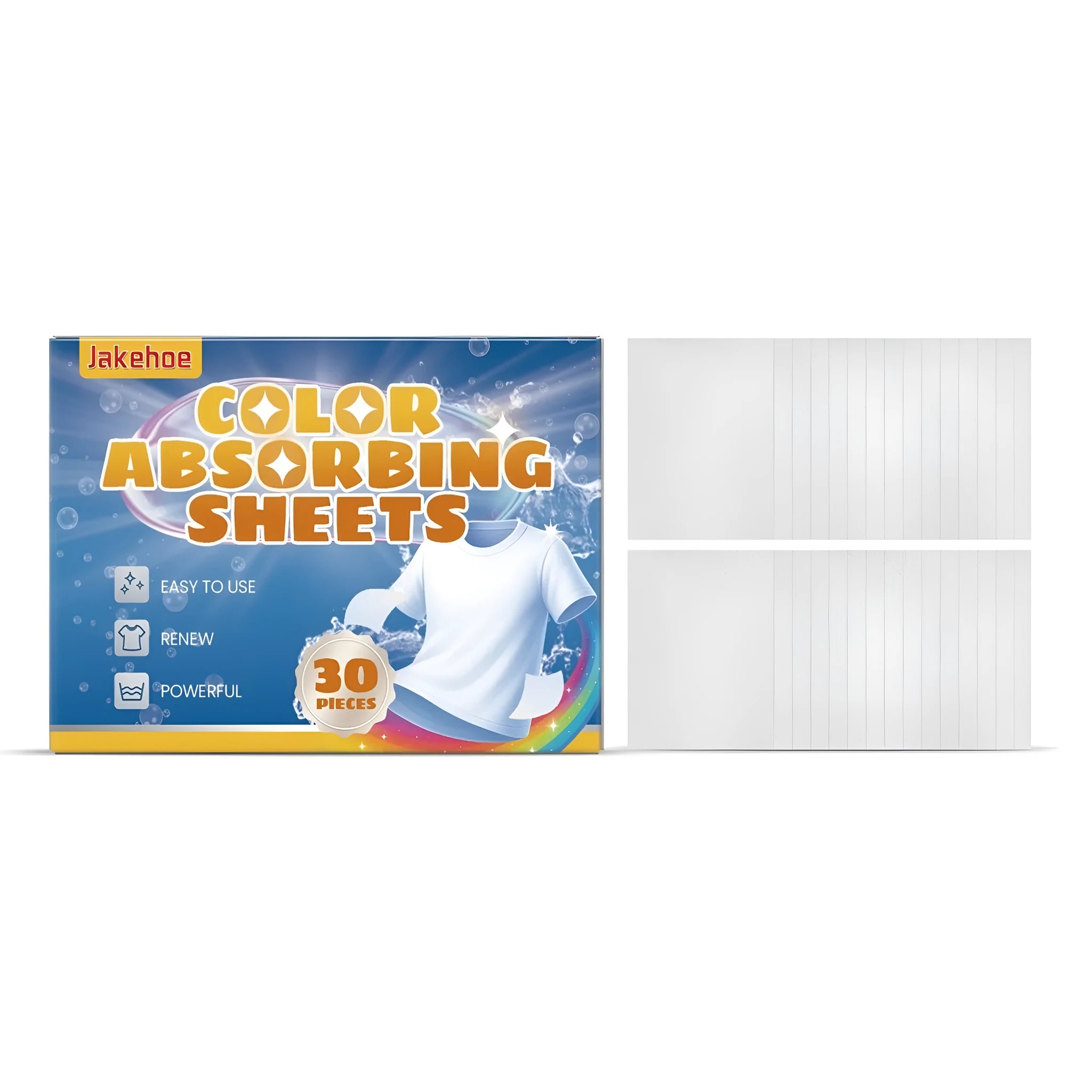 Pack of 30 colour absorbing laundry sheets to prevent dye transfer