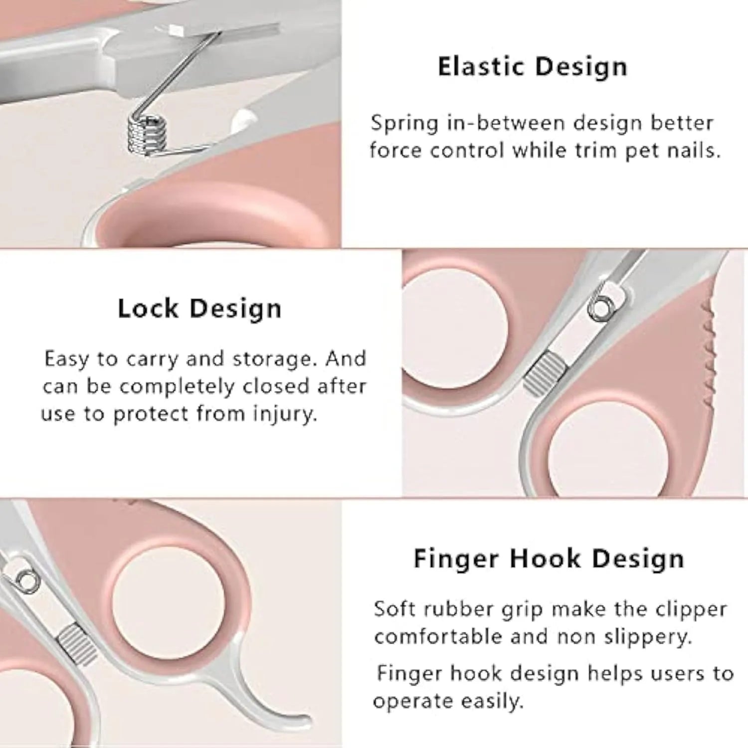 Cat nail clippers with curved blade and safety guard for small pet grooming