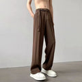 Black straight wide leg trousers with loose fit and straight leg opening