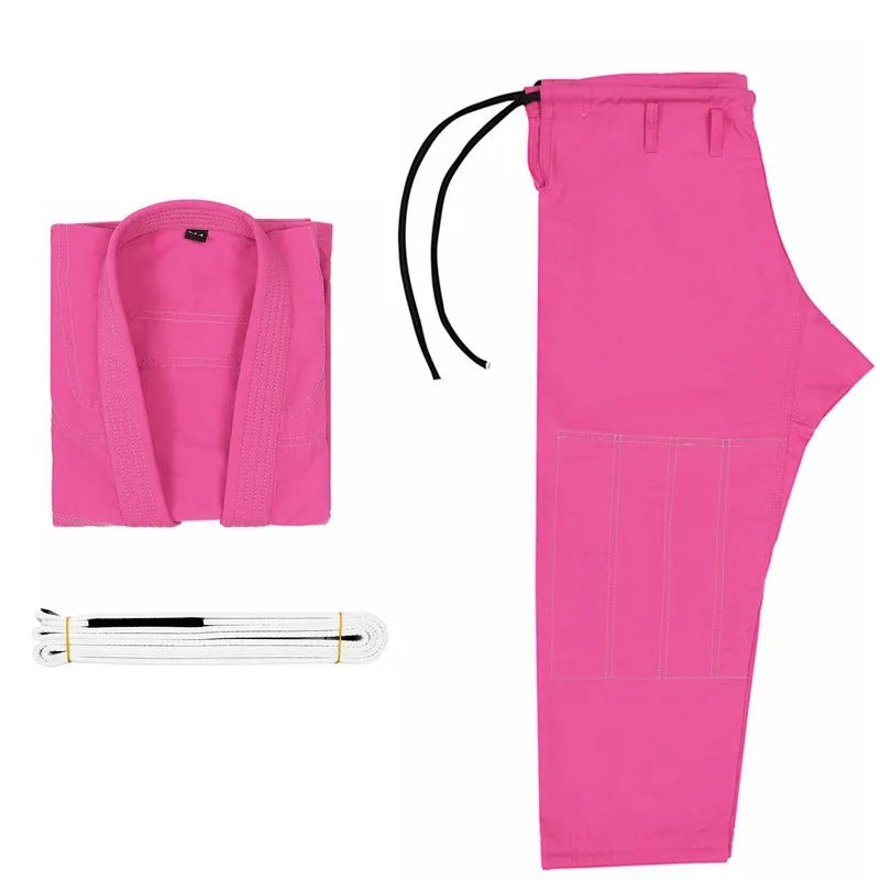 Brazilian Jiu-jitsu thin cotton blend training set top and trousers on mannequin.
