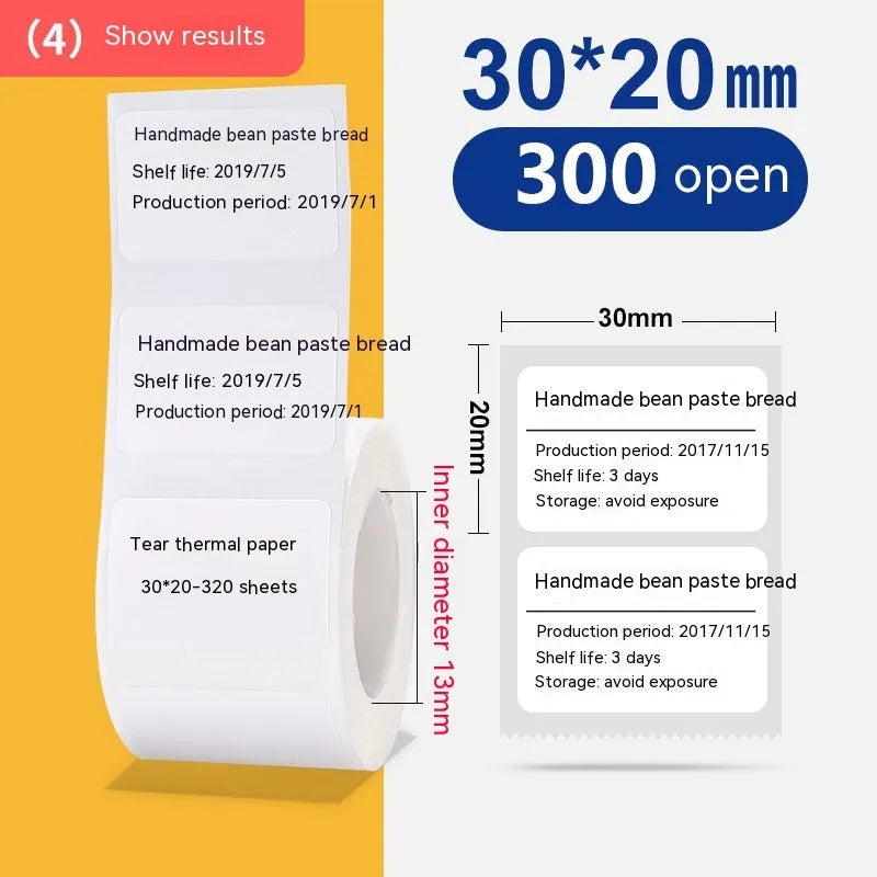 Roll of white 40x40mm thermal adhesive label paper for retail pricing applications