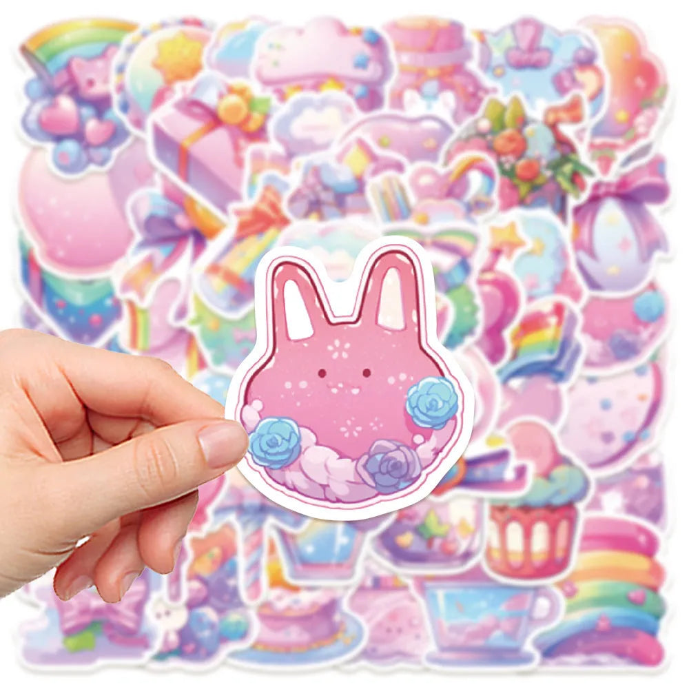 Cute candy small items decorative waterproof stickers for hand account books, sizes 4-7 cm