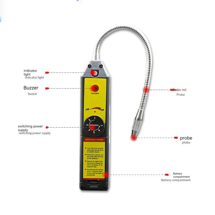 WJL-6000 electronic halogen car leak detector with 20cm probe for refrigerant systems