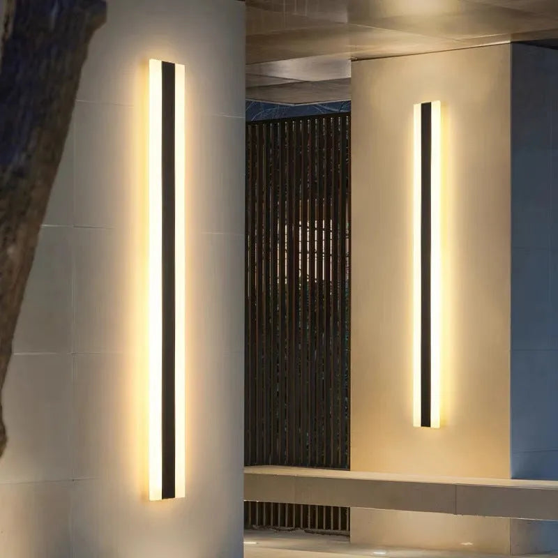 Outdoor waterproof LED straight wall lamp with wrought iron shell 150cm long