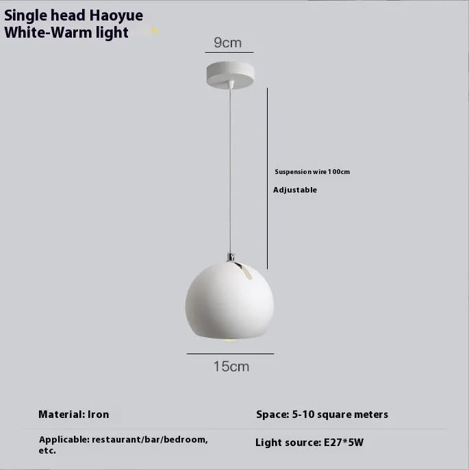 Modern ball chandelier table lamp in Nordic style, shown in single-head and three-head configurations.
