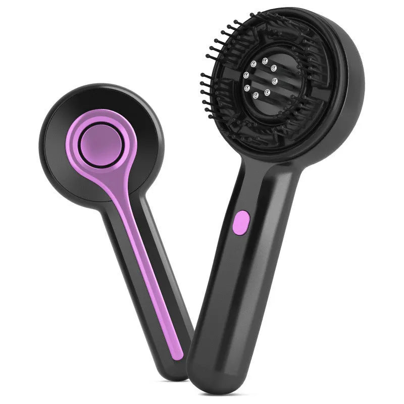 USB-powered head massager with anti-leak hair brush in grey colour