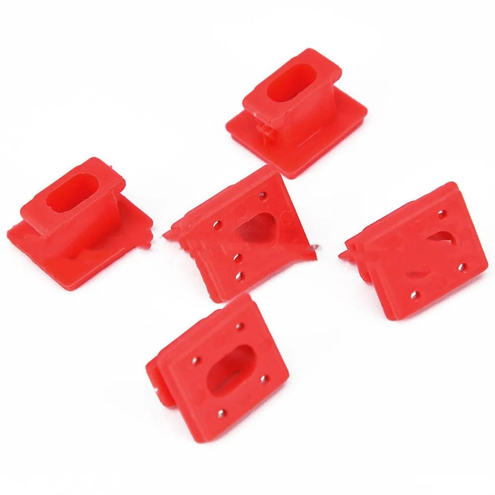 Pack of 10 black plastic snap buckle clips for BMW walnut interior door trim panel repair.