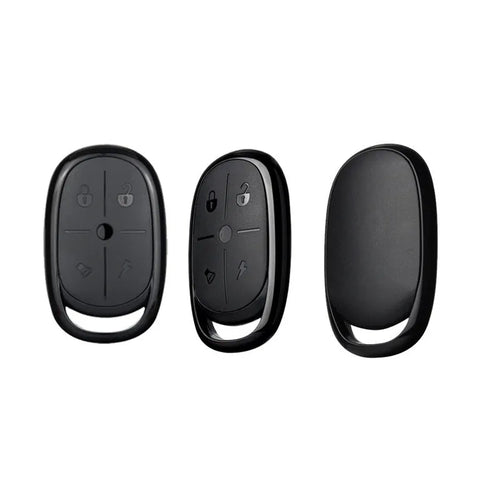 Compact black ABS plastic wireless remote control for electric cars with buttons.