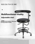Black leather dental examination chair with electric lift mechanism for dental hospitals
