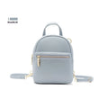 Soft PU leather mini backpack in street-trend style with contrast trim and large capacity.