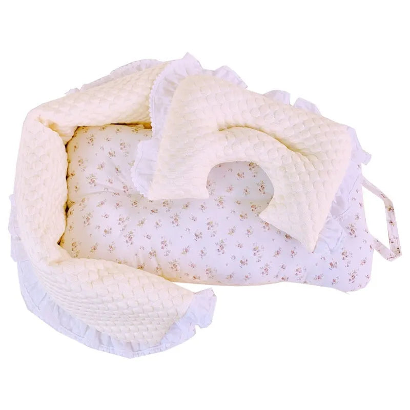 Pet stroller three-piece set with removable towel, cushion and pillow in pure cotton material