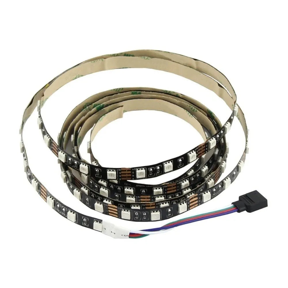 USB-powered LED light strip with SMD5050 LEDs in six colour options including white, blue, and red