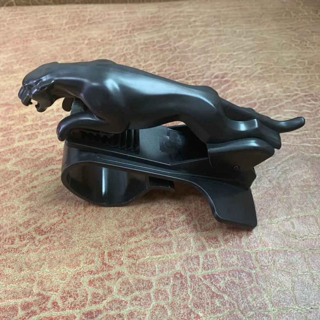 Car Leopard brand rotatable mobile phone holder in black, gold, and silver finishes, showing 360-degree rotation.