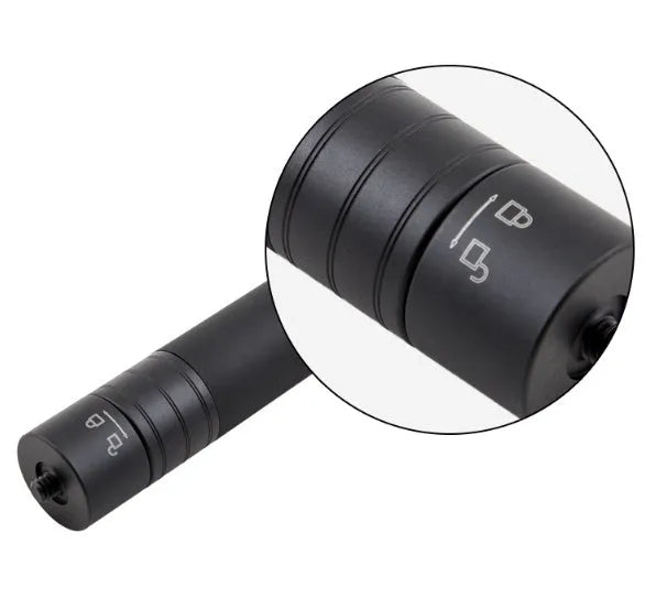 Black retractable extended selfie stick with smartphone clamp and adjustable tripod base