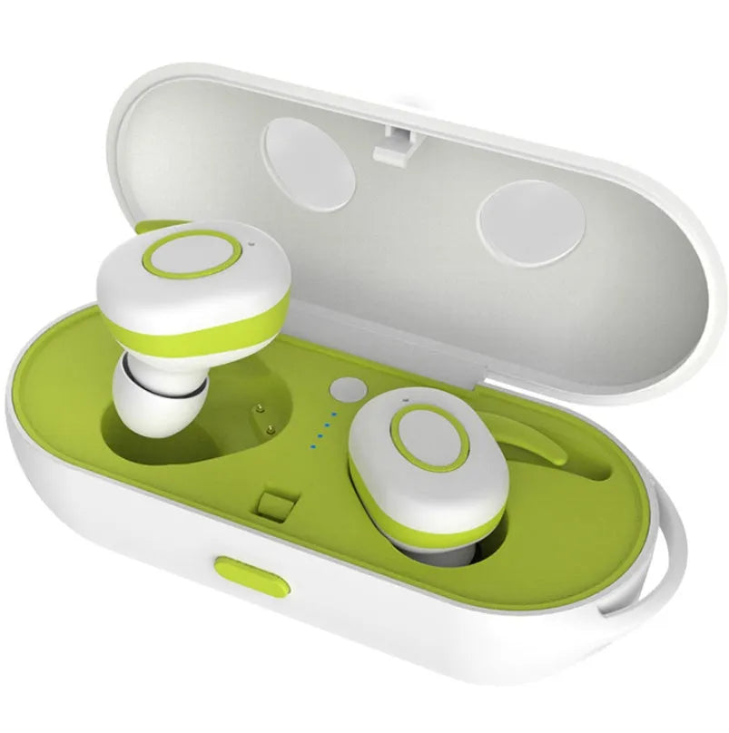 CSR Bluetooth wireless sports earbuds with noise reduction in black green red white colours