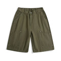 Women's workwear cropped pants with wide-leg cut in apricot colour showing mid-waist and micro-elastic waistband