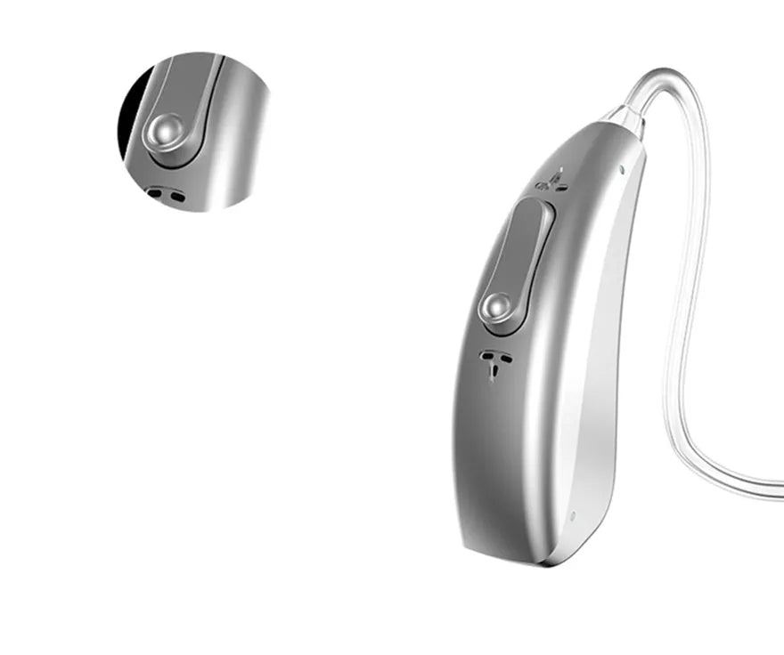 Wireless invisible hearing aid with USB charging case and three listening modes