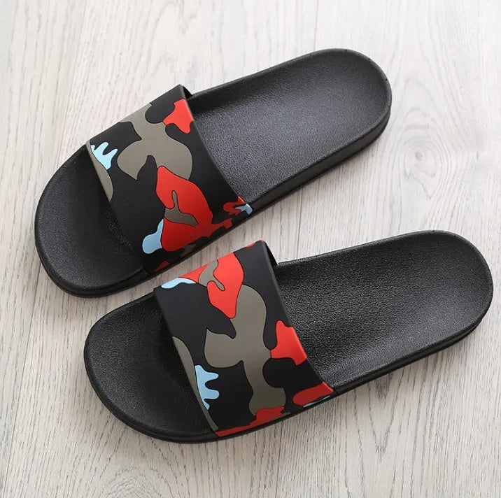 Men's extra large non-slip camouflage PVC bathroom slippers, grape granule texture, size 47-50