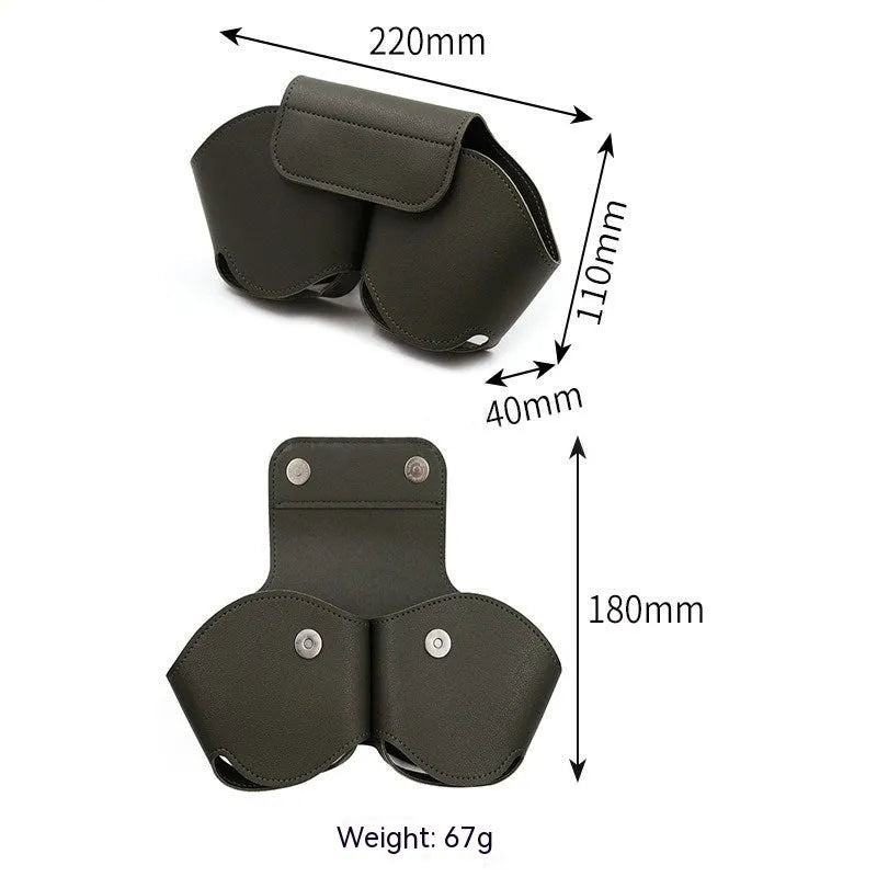 AirPods Max protective case in PU leather, shown in available colours: black, blue, green, red, white.