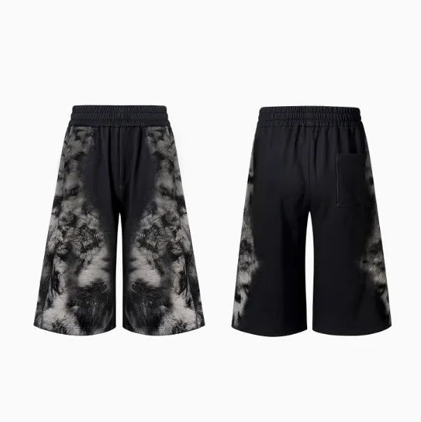 Loose fit printed trousers and hoodie set with collage stitching in a multi-pack.