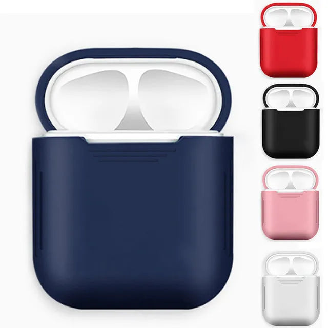 AirPods silicone protective case with anti-loss rope and shockproof earmuffs in various colours