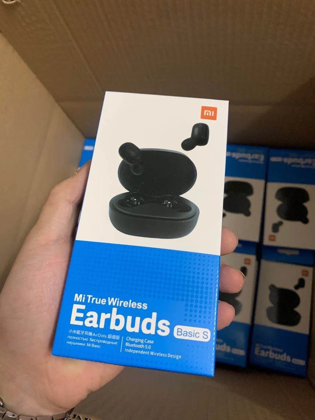 Redmi AirDots black true wireless Bluetooth earbuds with charging case