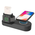 Black W3 three-in-one wireless charging station for Apple phone, watch and headphones