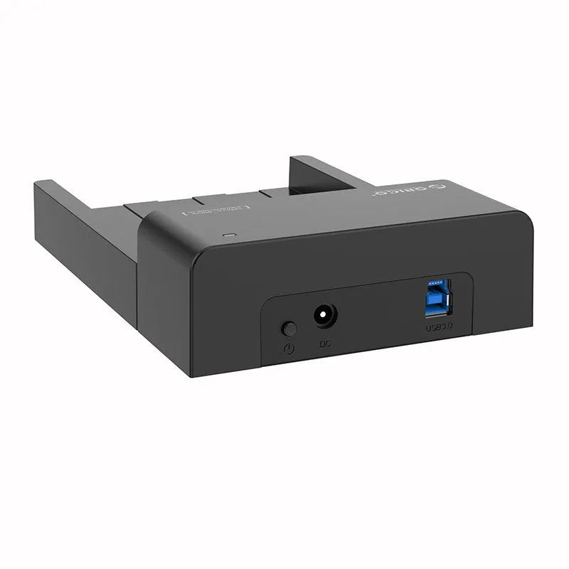 Black 2.5 inch SATA hard drive enclosure with USB cable for external storage conversion