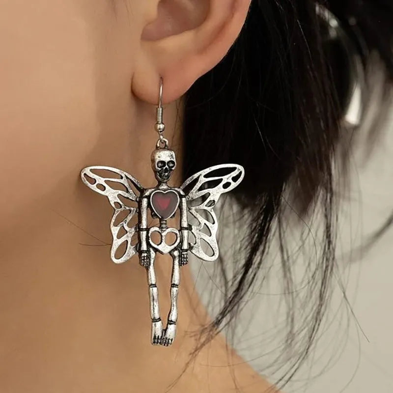 Halloween skeleton earrings alloy skull drop earrings exaggerated style women colour ER23Y0679