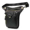 Men's brown genuine crazy horse leather vintage satchel bag with adjustable strap and flap closure.
