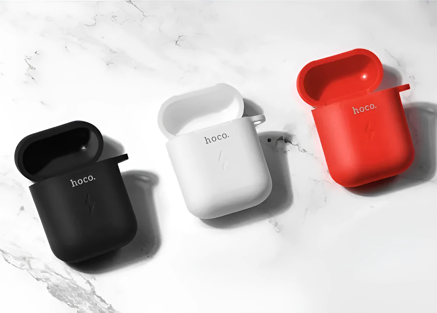 Black compatible silicone headphone case for AirPods with wireless charging support