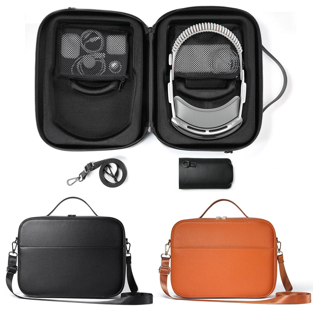 Black superfiber MR glasses storage box showing internal compartment for head-mounted equipment