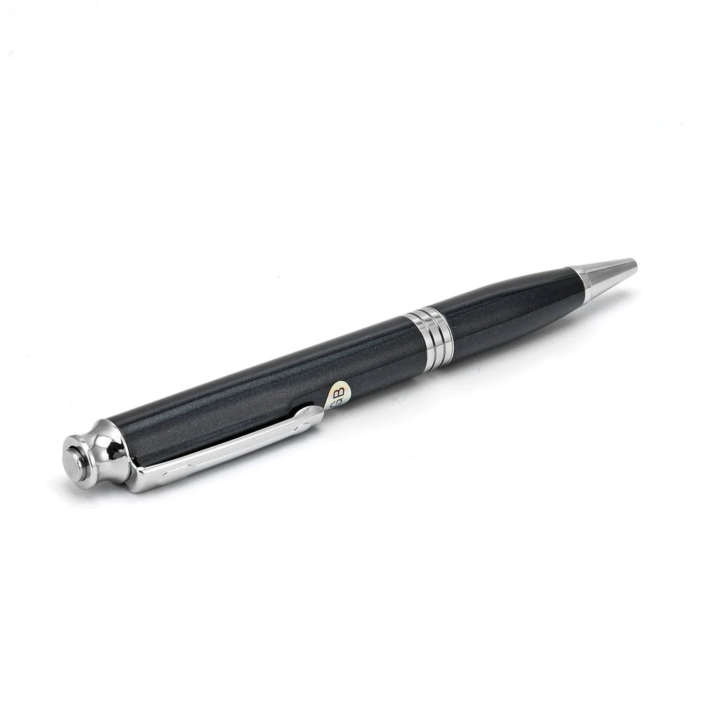 Black USB recorder MP3 player pen measuring 120mm long with USB connector