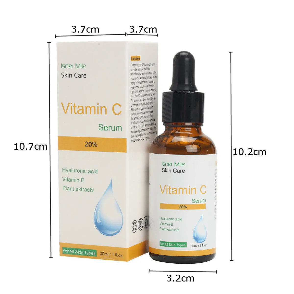 30ml bottle of Vitamin C undiluted serum for facial skincare with brightening and moisturising properties