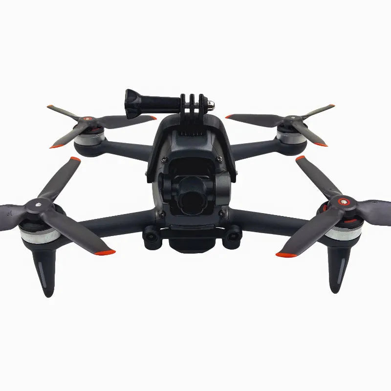 FPV drone top expansion bracket for GoPro action camera with 3D printed hard plastic construction