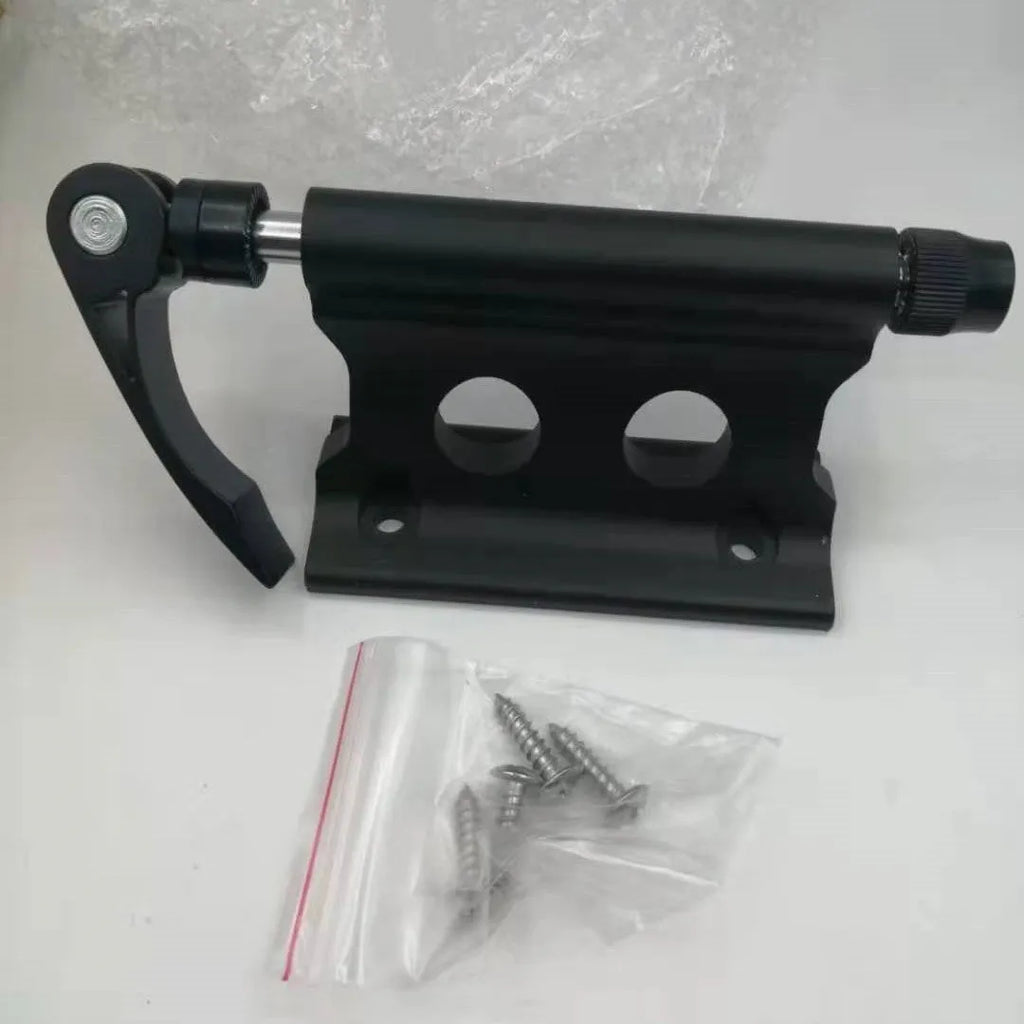 Silver metal quick release fixing clip for bicycle front fork accessory mounting