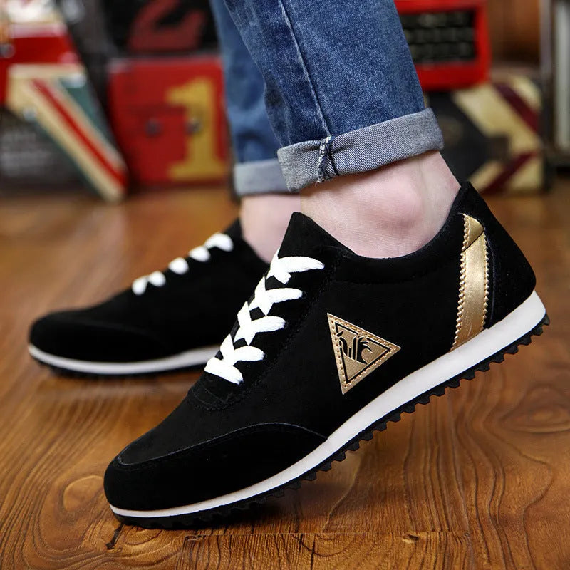 Rooster men's low-top casual shoes in artificial PU leather with rubber sole