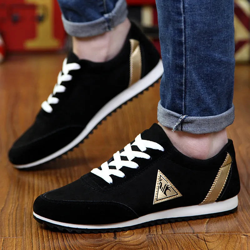 Rooster men's low-top casual shoes in artificial PU leather with rubber sole