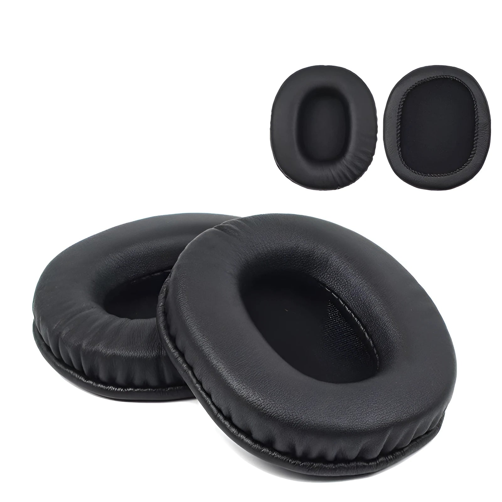 Black PU leather replacement earpads for Sony MDR-1R headphones two-piece set