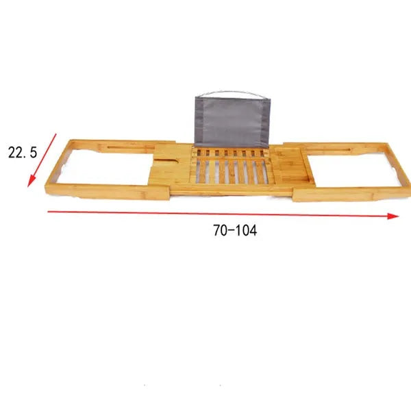Natural bamboo bathtub frame with a single storage tier for bathroom organisation.