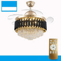 Ceiling fan with crystal chandelier LED light and remote control in 42 or 48 inch sizes