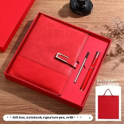 A5 soft leather business notebook in choice of colours with gift box packaging.