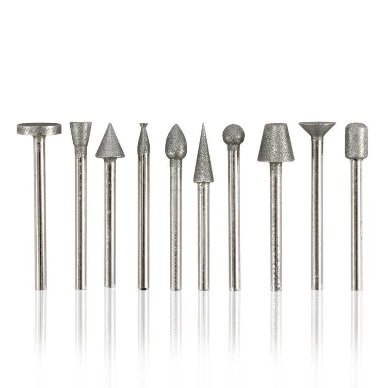 Alloy grinding head set elliptical cone shape for glass jade stone work
